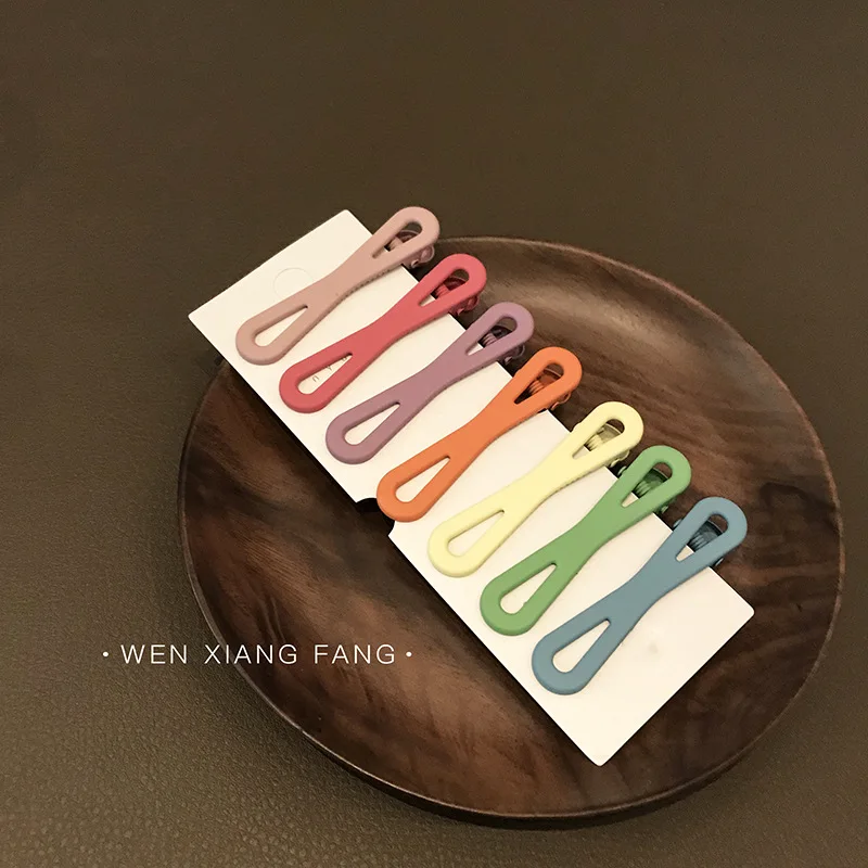 

7 Pieces of Cute Frosted Hair Clip Korean Geometric Side Clip Bb Clip Bangs Clip Hairpin Japanese Hair Accessories Word Clip