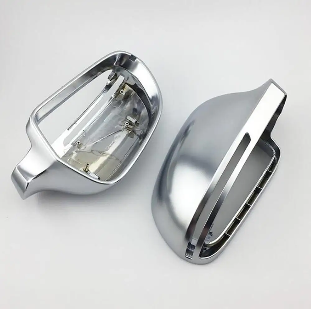 

Car Mirror Cover For Audi A4 B8 09-12 A3 A5 A6 Q3 Matte Chrome Silver Rearview Mirror Cover Protection Cap Car Styling