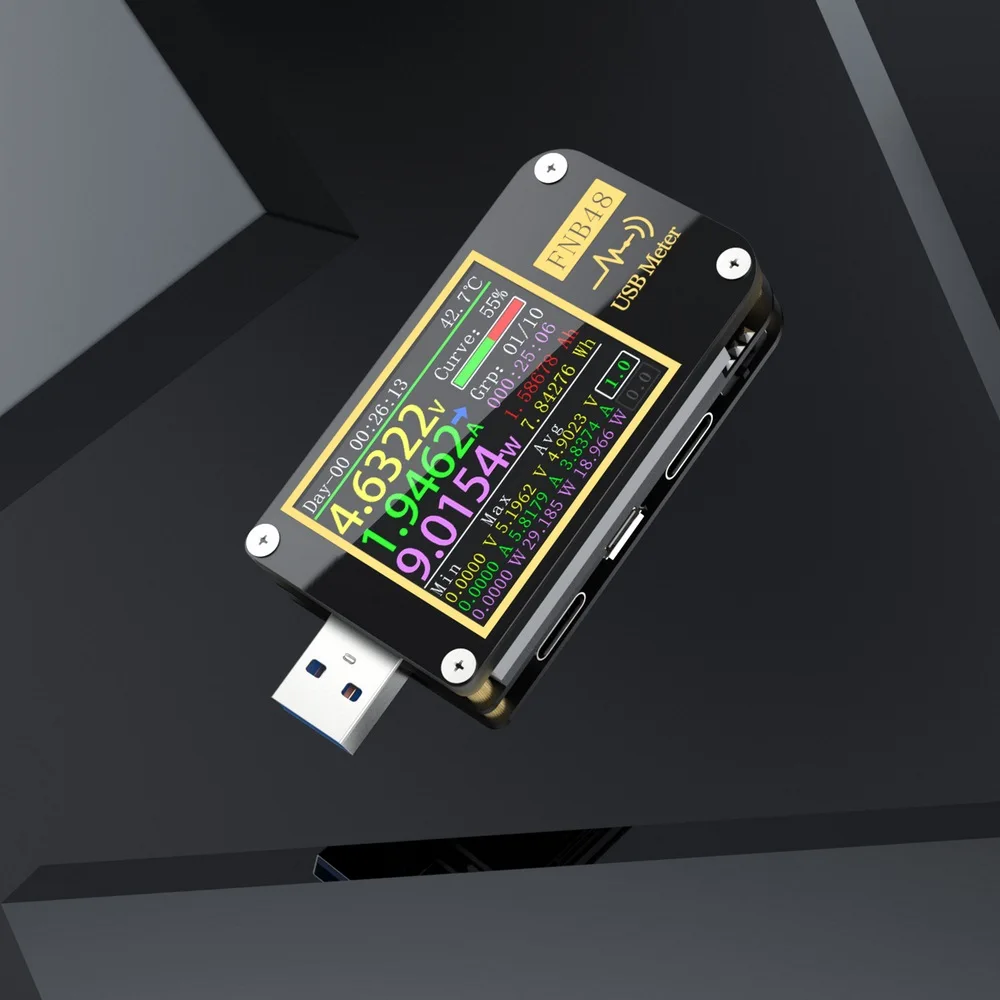 

FNB48 PD триггер Вольтметр Амперметр ток и вольтметр USB тестер QC4 + PD3.0 2,0 PPS протокол быстрой зарядки тестер емкости
