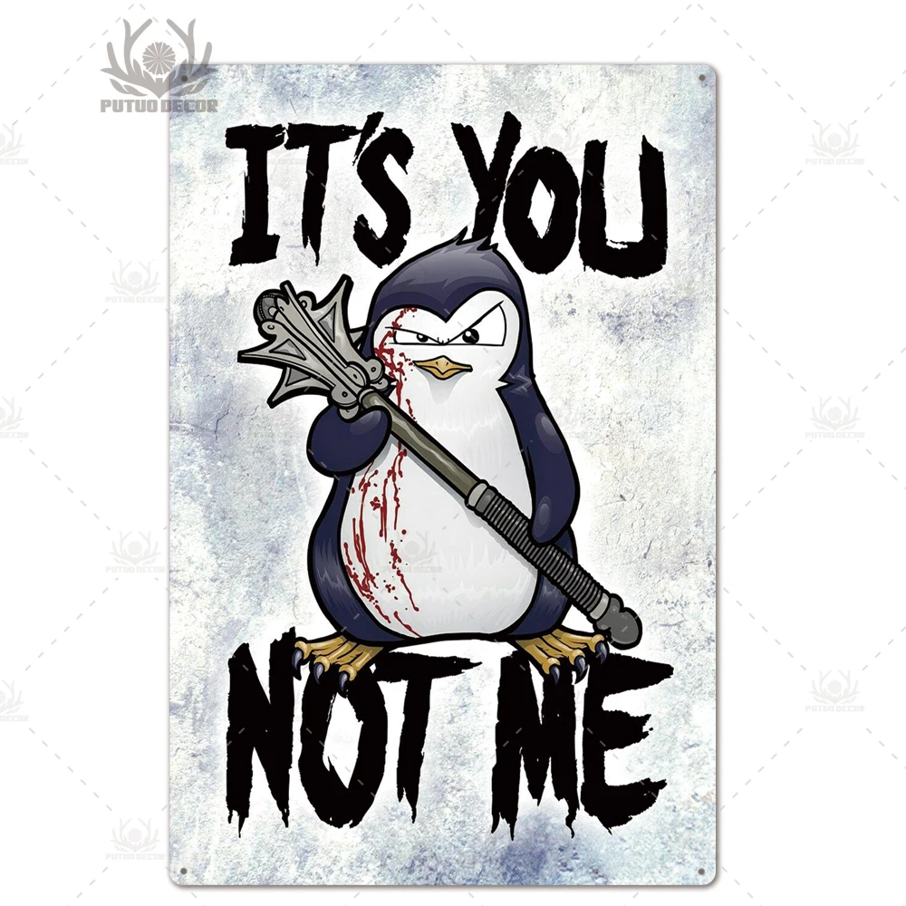 TH3020 Crazy Penguin металлический плакат Забавный металлический оловянный знак железная Живопись Домашний Декор декоративная металлическая тарелка Настенный декор - Цвет: TH3020