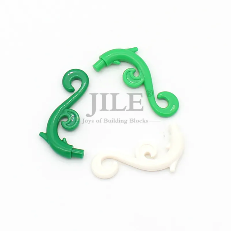 

Moc Plant Stem Curved with 2 Thorns and 2 Swirls 28870 Vine DIY Building Brick Blocks City Street View Compatible Assembles Part