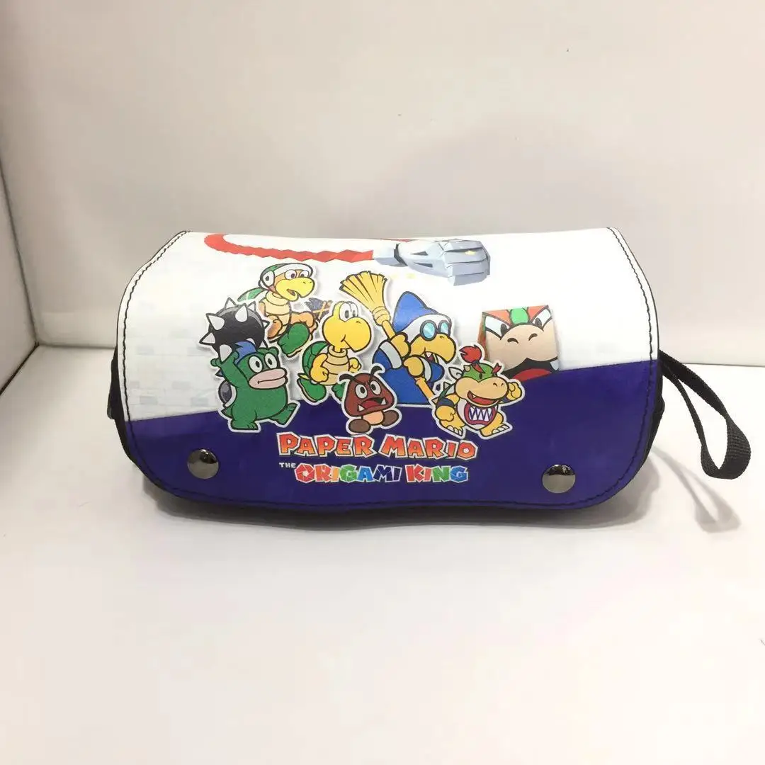 super mario bros pencilcase double layer large capacity zipper stationery student penbag zip bags multifunction stationery toys free global shipping