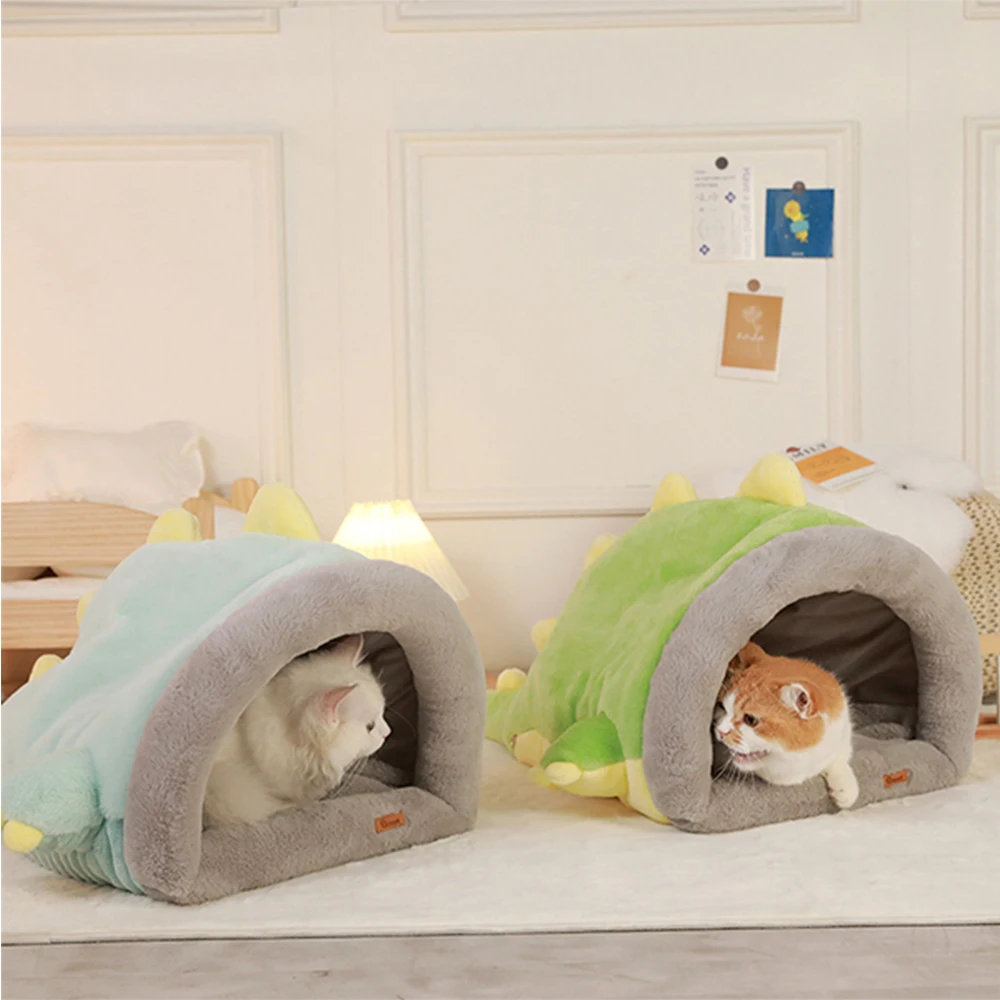 Cute Cat Bed Pet Puppy Cat House Winter Dog Cat Cushion Mat Little Mat Basket Tent Cozy Cave Beds Lndoor For Pets