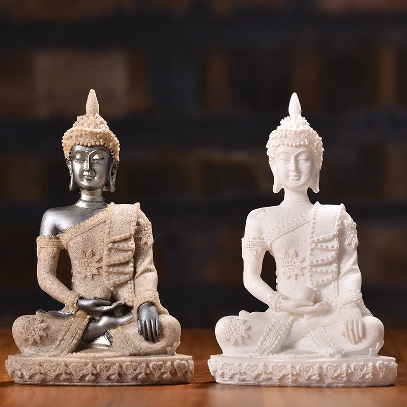 

Indian Sandstone Buddha Statue Crafts Decorative Bodhisattva Bodhi Sculpture Home Decoration Religious Feng Shui Figurine