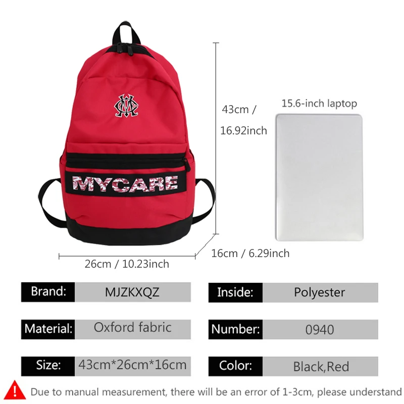 

MJZKXQZ Teenagers Black School Bags For Girls Waterproof Travel Bag For Men Street Fashion Casual Backpack Women Mochila Mujer