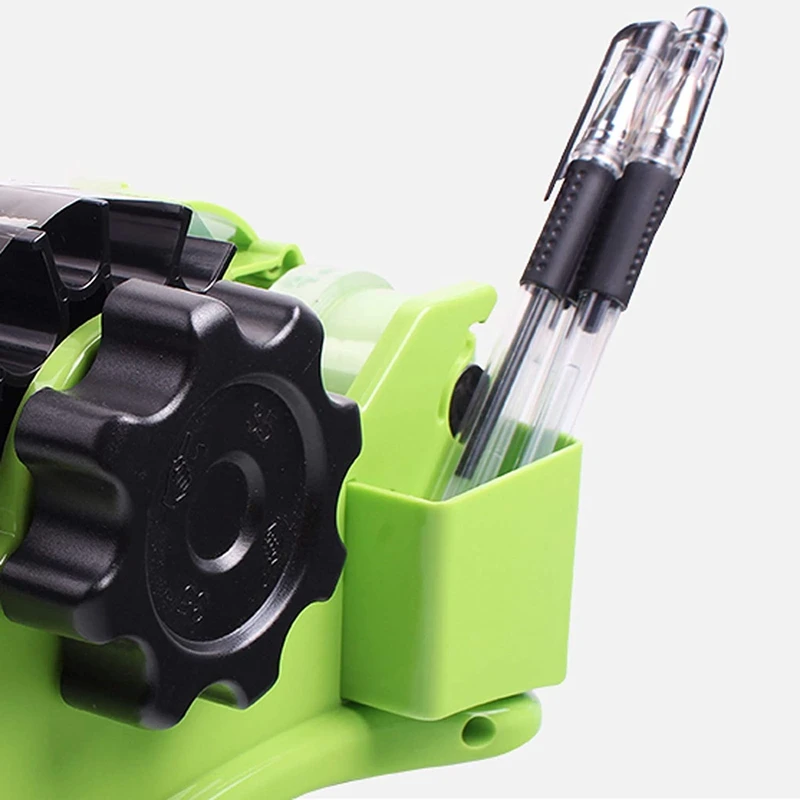 

Packaging Tape Dispenser with Compartment Slot and 1Inch & 3Inch Dual-Roll Cores,Semi-Automatic Desk Dispenser
