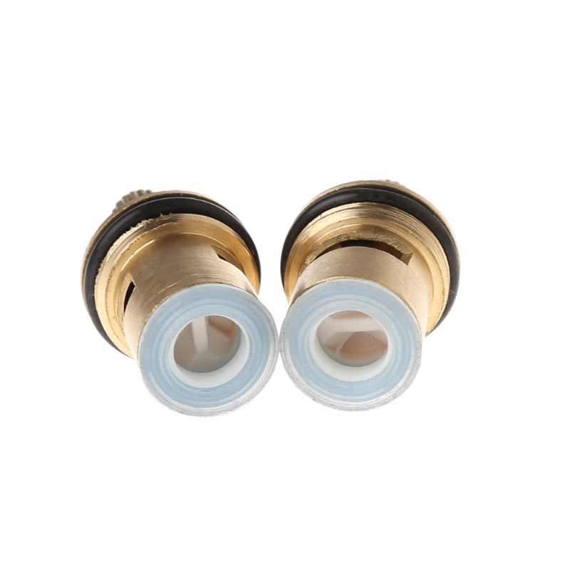 

2 Pcs Faucet Replacement Brass 1/4 Turn G1/2\" Ceramic Disc Cartridge Hot Cold Tap Valve