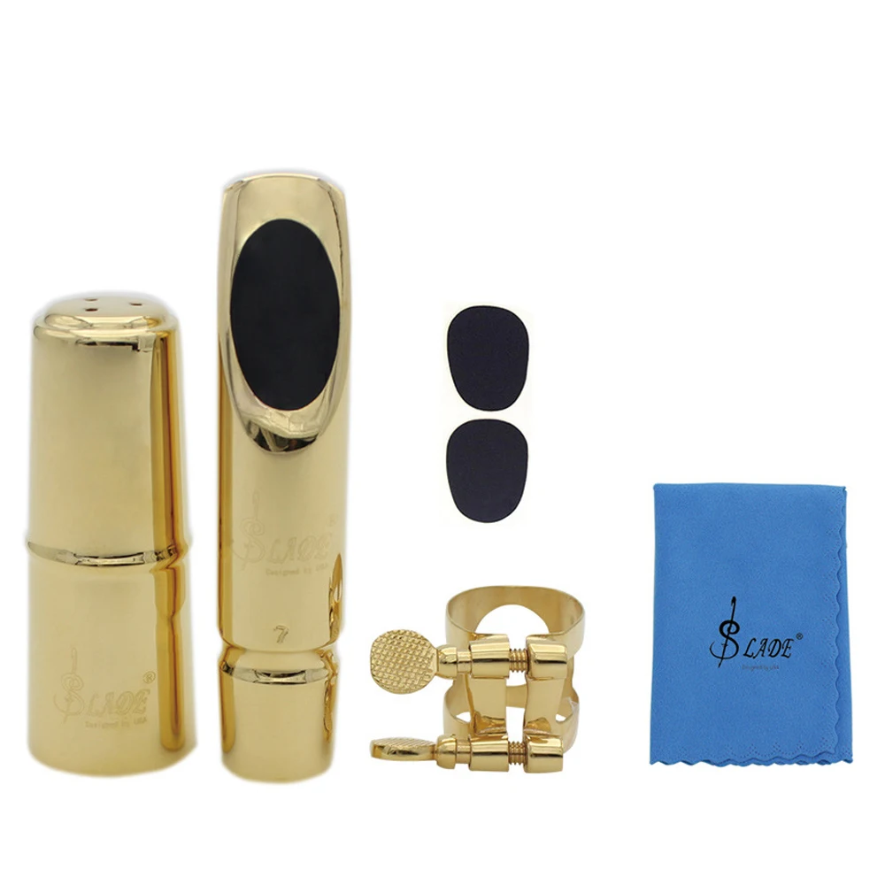 

Золотистый мундштук Alto Sax, металлический ветровой инструмент, аксессуары Alto 6, профессиональный мундштук SAXP04