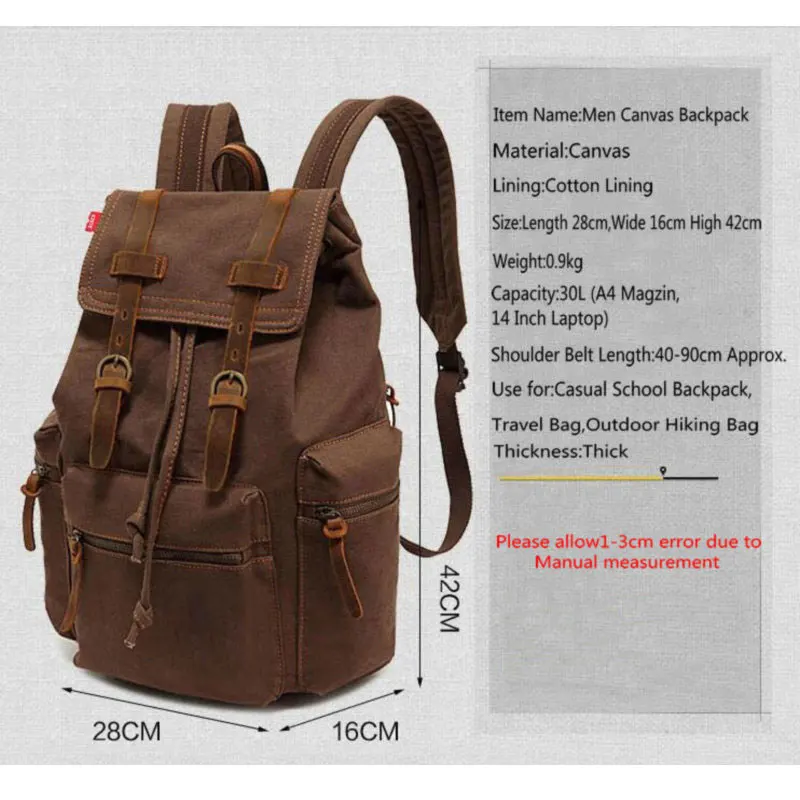 30L качество Спорт на открытом воздухе Холст Рюкзак Большой Ёмкость Спортивные