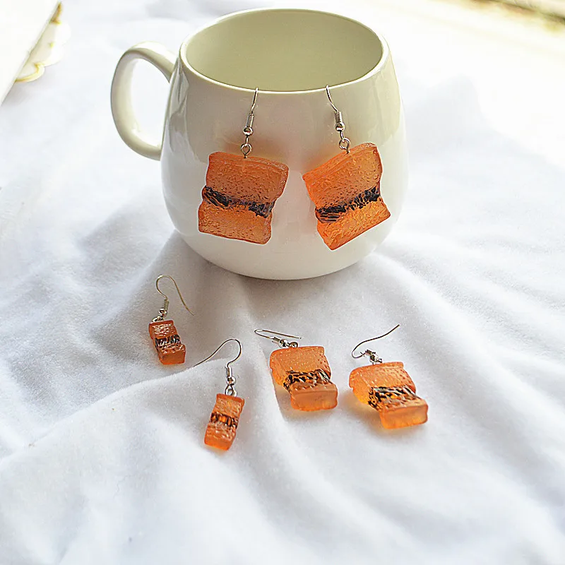 Серьги в китайском стиле креативные серьги из тушеной свинины простые смолы