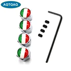 4 шт.компл. автомобильный Стайлинг, цинковый сплав, Противоугонный государственный флаг Италии, герметичная крышка на клапан автомобильной шины