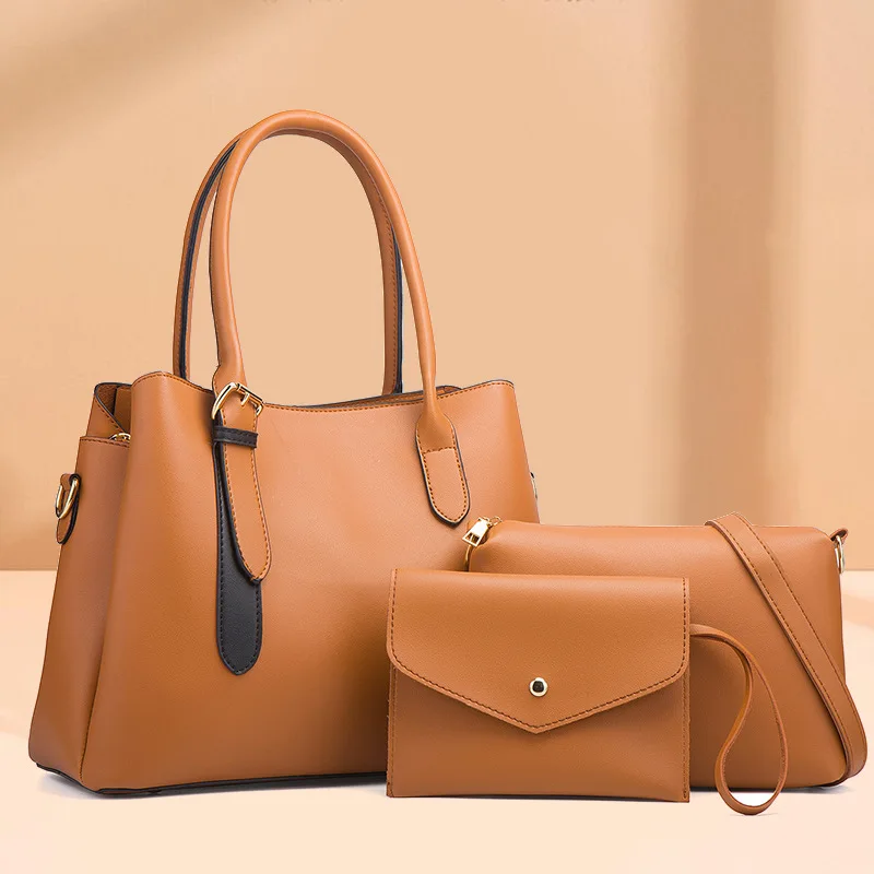 

High Quality Ladies Handbags Female Leather Shoulder Messenger Bags Tote Bag Bolsa 2021 New 3pcs/Set Women Composite Bags Purses