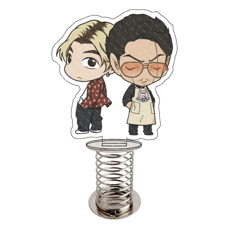 

Anime The Way of the Househusband Gokushufudo Tatsu Acrylic Spring Shake Fighter Stand Model Plate Toys Funny Tabletop Decor