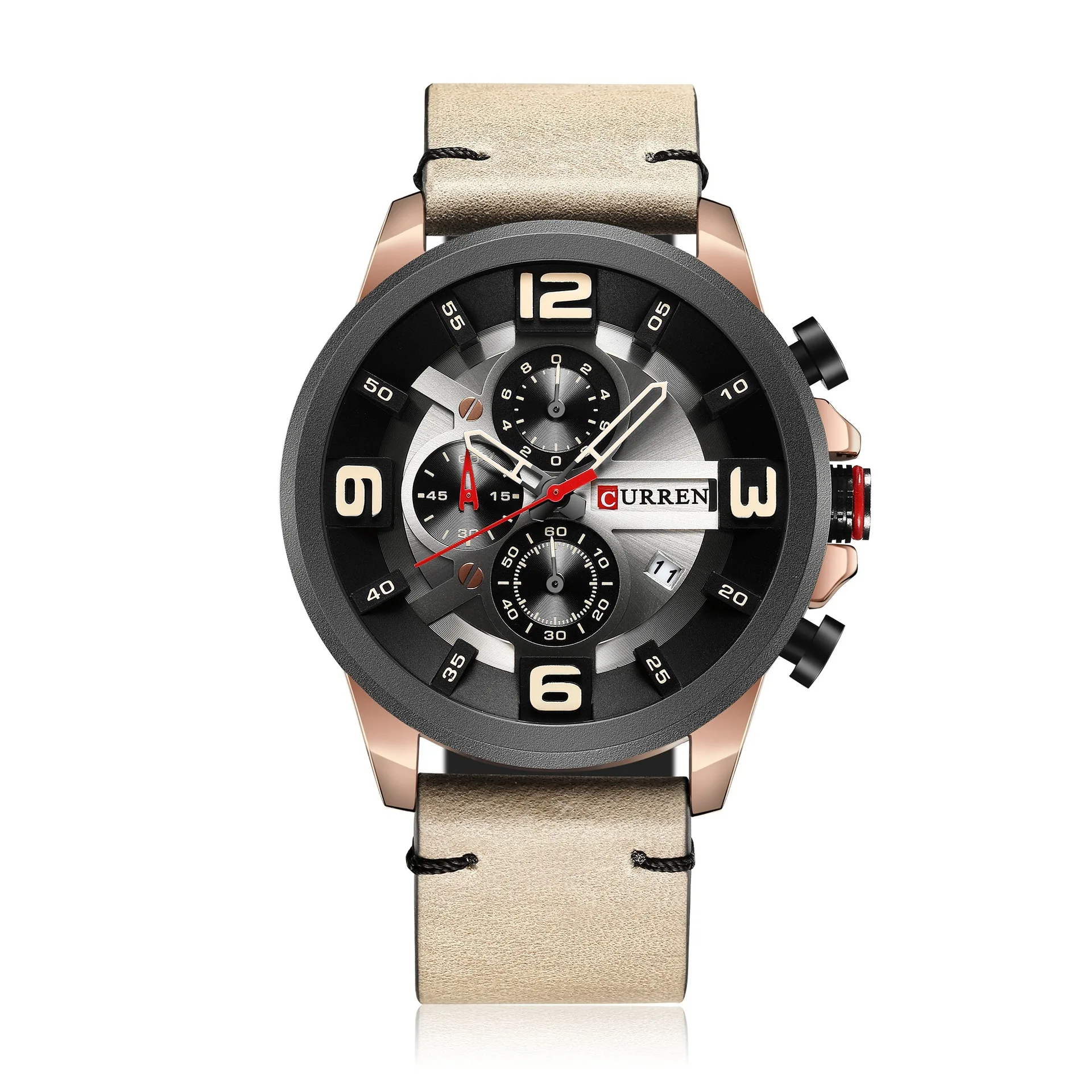 

CURREN 8288 New Black Men Watches Luxury Fashion Sports Male Wrist Watch Leather Strap Calendar Casual Business Clock