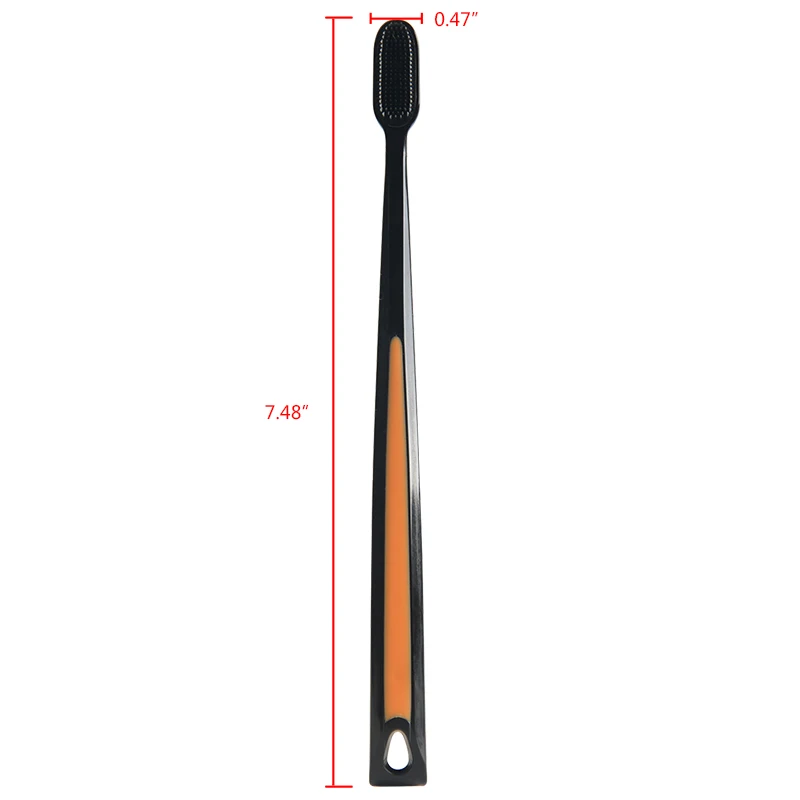 2Pc/Pack Black Toothbrush Bamboo Charcoal Nano Soft Bristle Tooth Brush Personal Health Care Eco Friendly Travel Teeth Brush