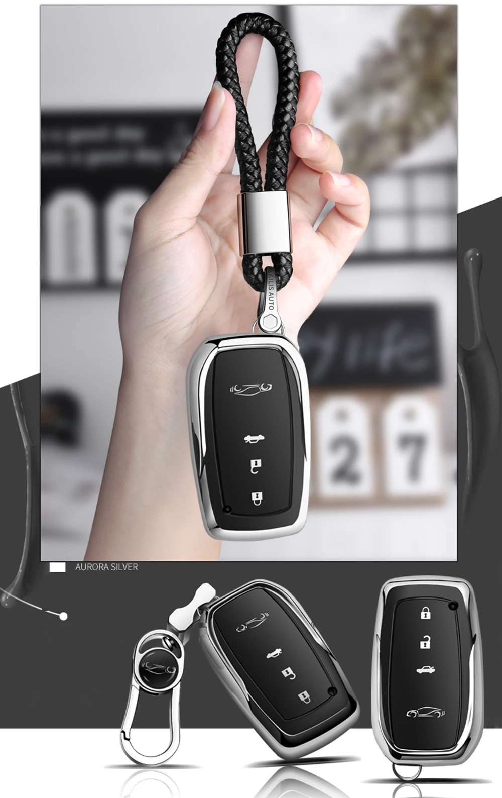 TPU высокого качества+ ABS чехол для ключа автомобиля для Toyota Camry Corolla Корона ослепительный Prado Raying Carola 2 3 кнопки дистанционного ключа