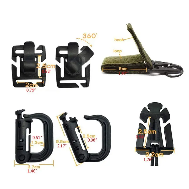 

N58F 42Pcs Nylon Straps with Quick Release Buckle Molle Clips Utility Straps Outdoor Tacticals Backpack Vest Attachments