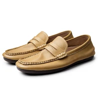 leisure man soft genuine leather high end slip on loafers mens summer outdoor casual shoes boy