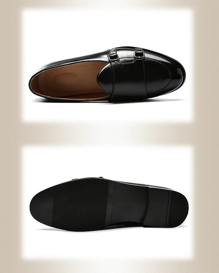 Мужские лоферы из искусственной кожи Обувь с острым носком и металлической