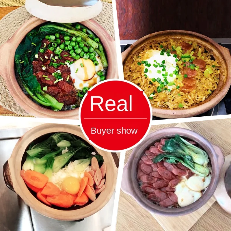 Китайская керамическая кастрюля для супа с крышкой винтажная глиняная миска