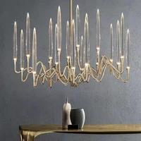nordic modern luxury crystal chandelier minimalist art design villa restaurant bedroom bar chandelier creative branch lamps