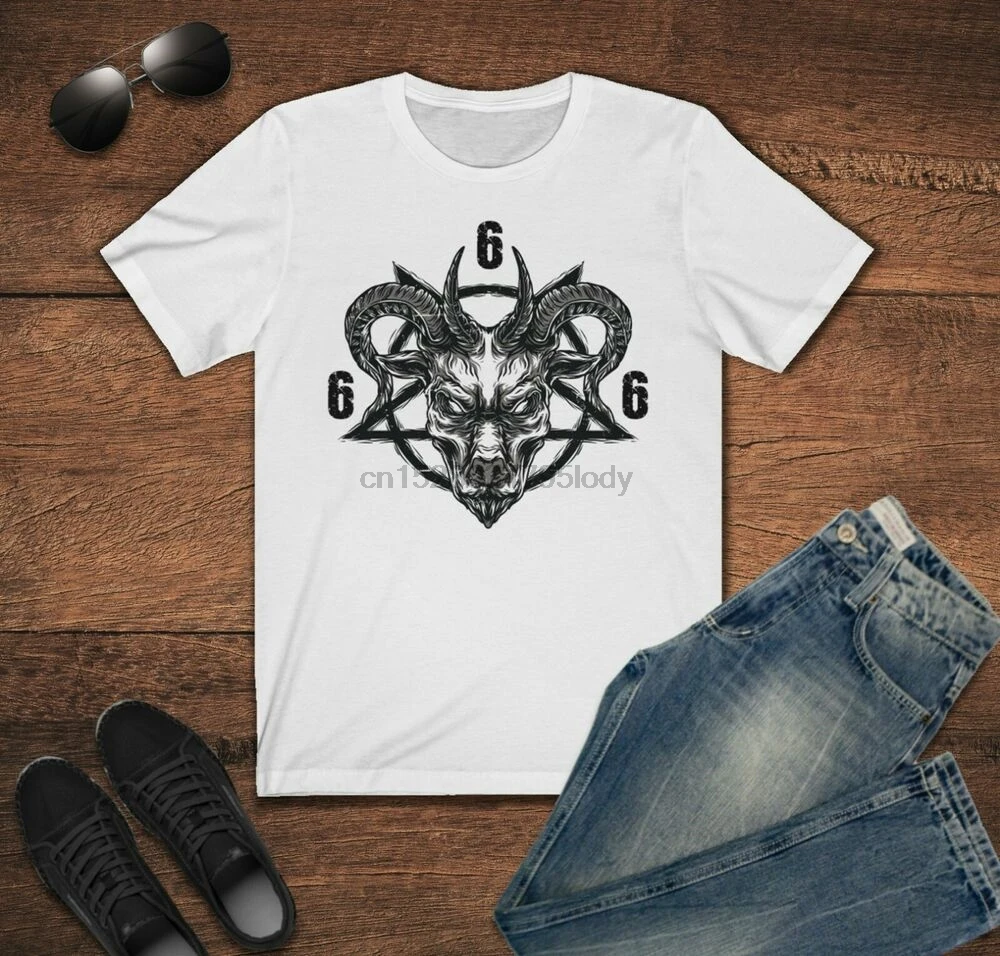 Сатанинская пентаграмма Люцифер сатана 666 рубашка оккультная Мужская Премиум