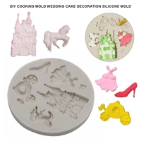 diy fairy tale castle fondant cake silicone mold baking mold wedding cake decorating tools handmade candy chocolate baking tools