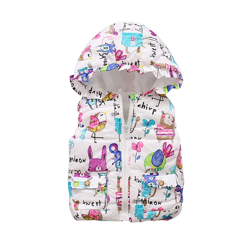 Жилеты для маленьких мальчиков зимняя одежда с мультяшной мышкой и девочек