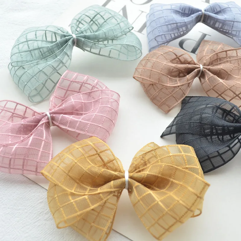 1 метр клетка жесткое кружево ручной работы бант аксессуары для волос DIY 40 мм