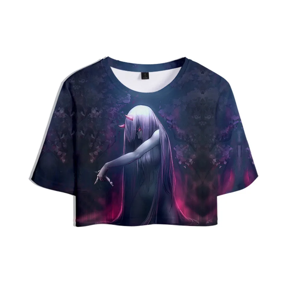 

Fashion Design Anime DARLING In The FRANXX T Shirt Women Crop Top T-shirt Women Sexy Clothes Zero TWO T-shirt High Quality
