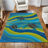aboriginal blue turtles australia indigenous painting art rug 3d print non slip mat dining room living room soft bedroom carpet
