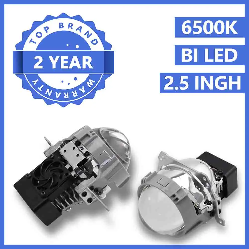 

2.5 Bi-led Lens Projector Hella Bracket LED Hi/Lo Beam Headlight Hyperboloid 6000K Dual Convex Light Car DIY Styling Retrofit