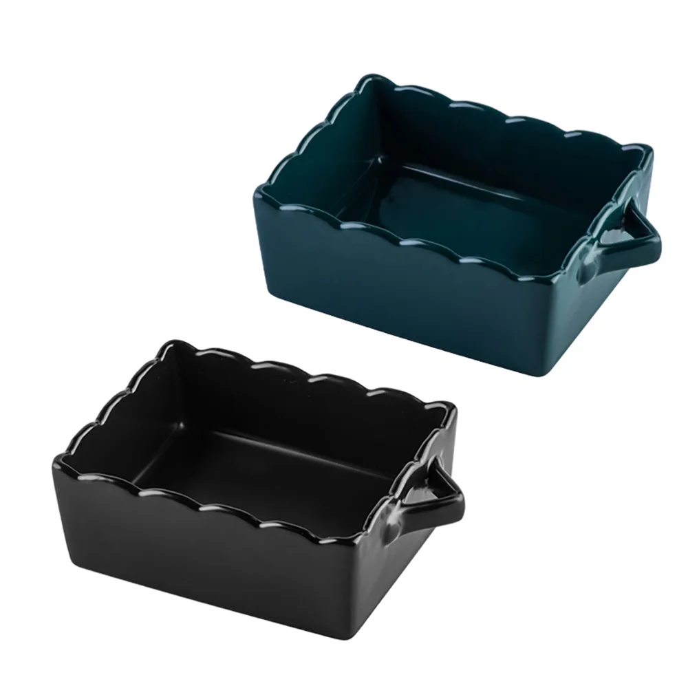 

2pcs Delicate Ceramics Salad Bowl Household Baking Bowl Fruit Bowl (350ml)