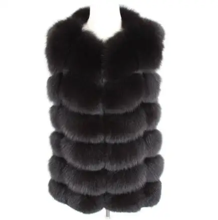 short vest 10 Женская мода осенний зимний стиль настоящая лисица пальто жилет тонкий круглый вырез зимний женский натуральный мех куртка пальто жилет - Цвет: short vest 10