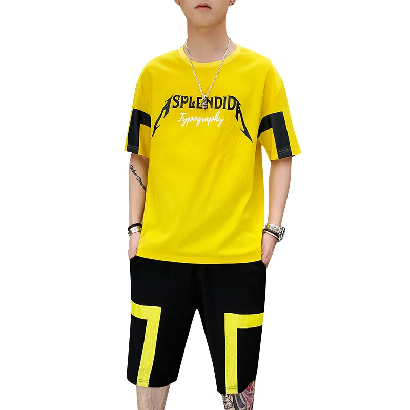 Модный топ и шорты мужской летний комплект Униформа спортивные костюмы|Мужские