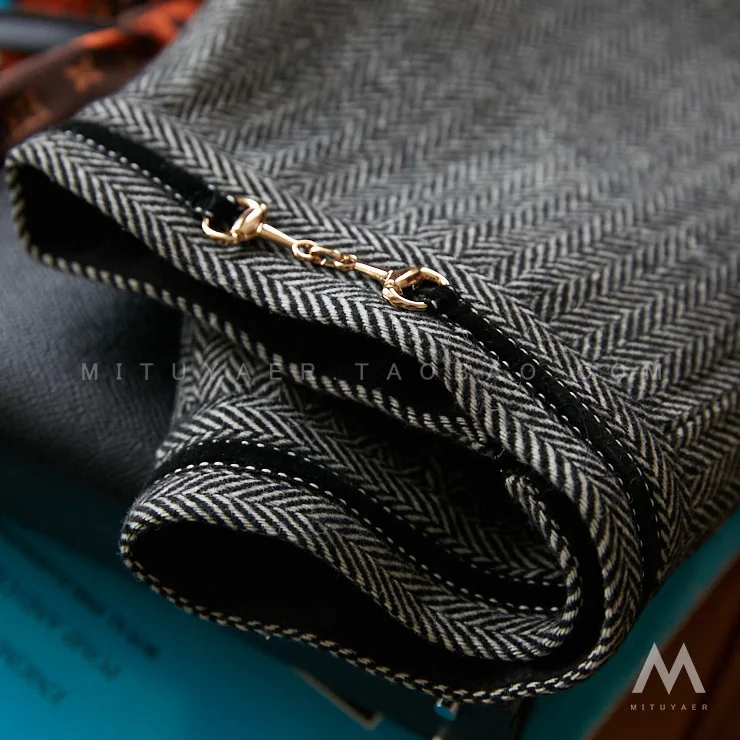 С узором елочка шерстяные короткие 2021 Новый пояс с лентой из бархата Пряжка