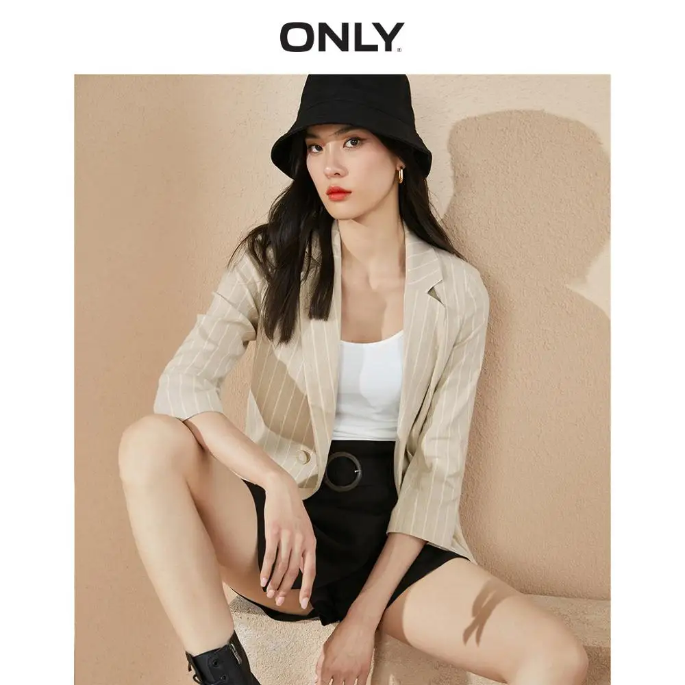 Женская Полосатый костюм куртка свободного кроя | одежда