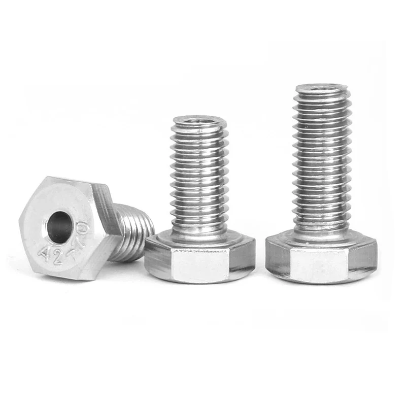 1/2PCS  M6 M8 M10 M12 External Hexagon Hollow Screw Mask Machine Threading Through Hole Bolt 304 Stainless Steel