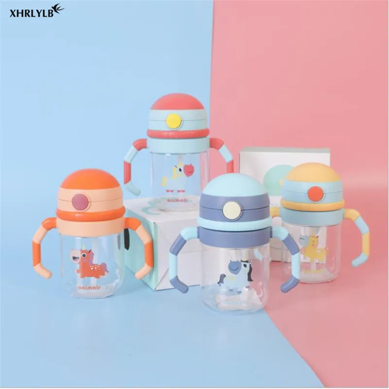 Детская пластиковая кружка XHRLYLB с ручкой креативная единорогом для питьевой воды