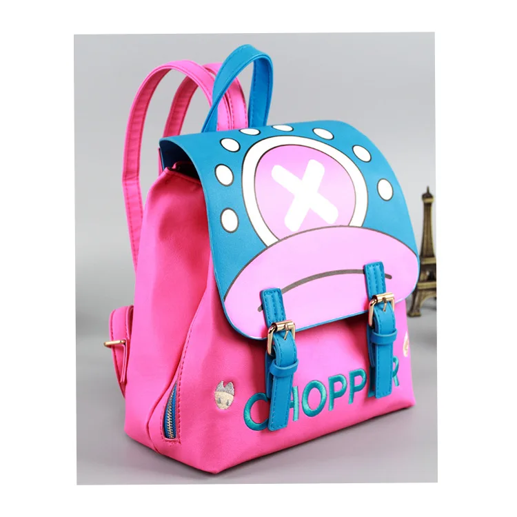 

One Piece Anime Cos Backpack Harajuku Funny Manga Choba Backpacks Kawaii Girls Boys Student Colonel School Bag Street Back Pack