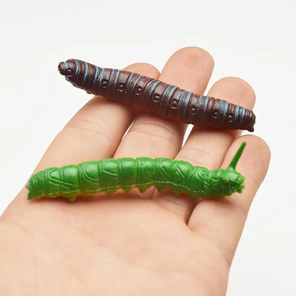 

Simulation Worm Toys Lifelike PVC Fake Insect Toy For Kids Toys Day Fool's Caterpillar Crawling April Trick P9M1