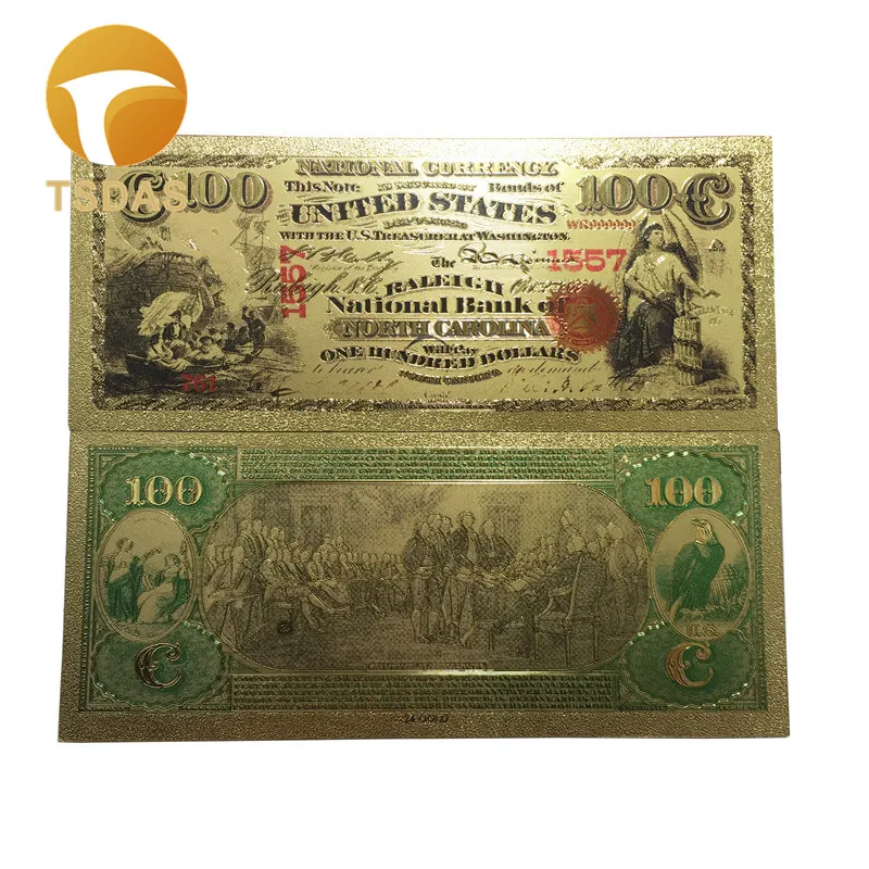 Банкноты американские Позолоченные 1875 долларов США 10 шт./лот 100 США|set gold|lot lotlot 10pcs