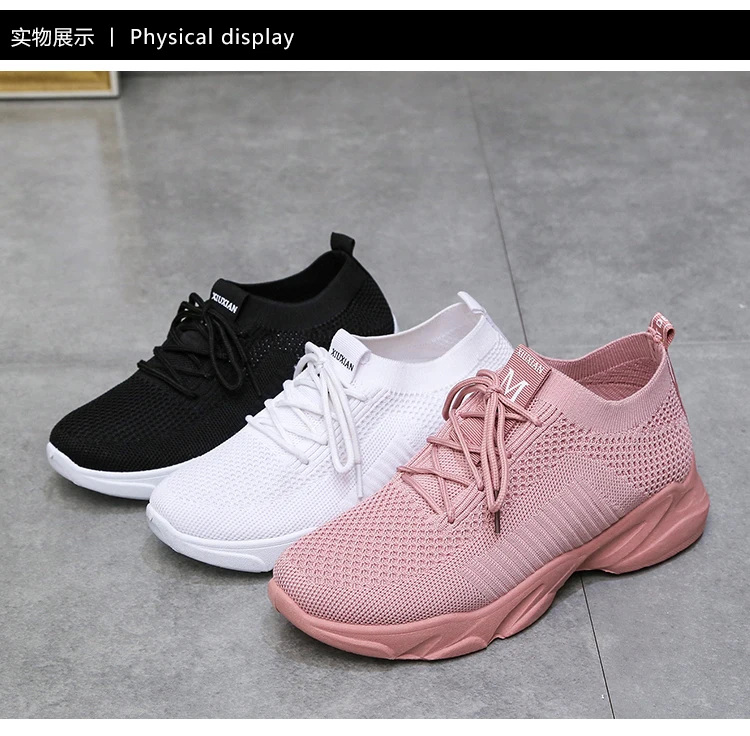 

2021 Autumn High Platform High Heels Women Thick Sole Shoes Heels Wedge Sneakers Breathable Mesh Casual Shoes Woman