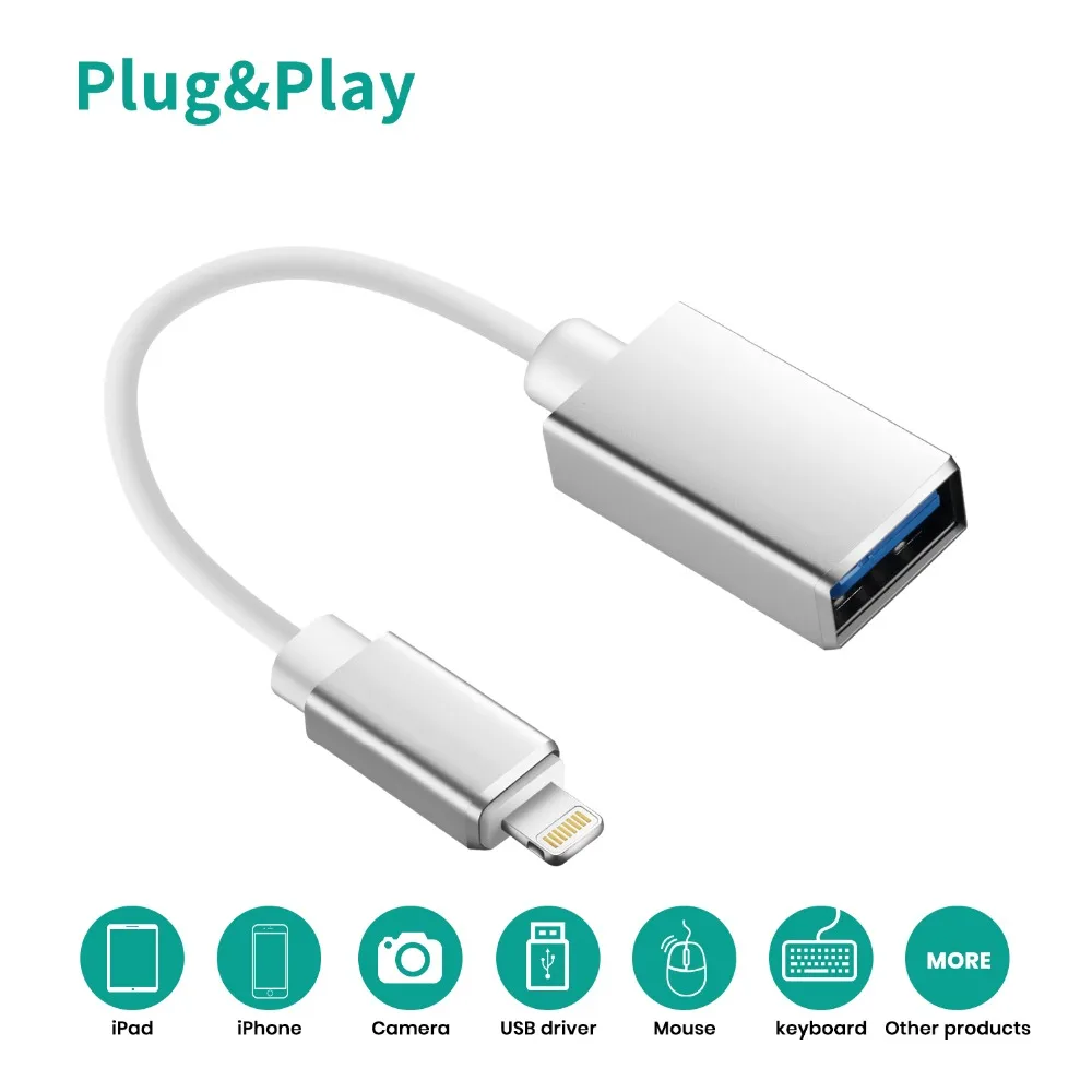 8Pin к USB адаптер мужчин и женщин OTG кабель для iPhone iPad iPod iOS 9 до 13 с микрофон-Клавиатура Аудио интерфейс устройства