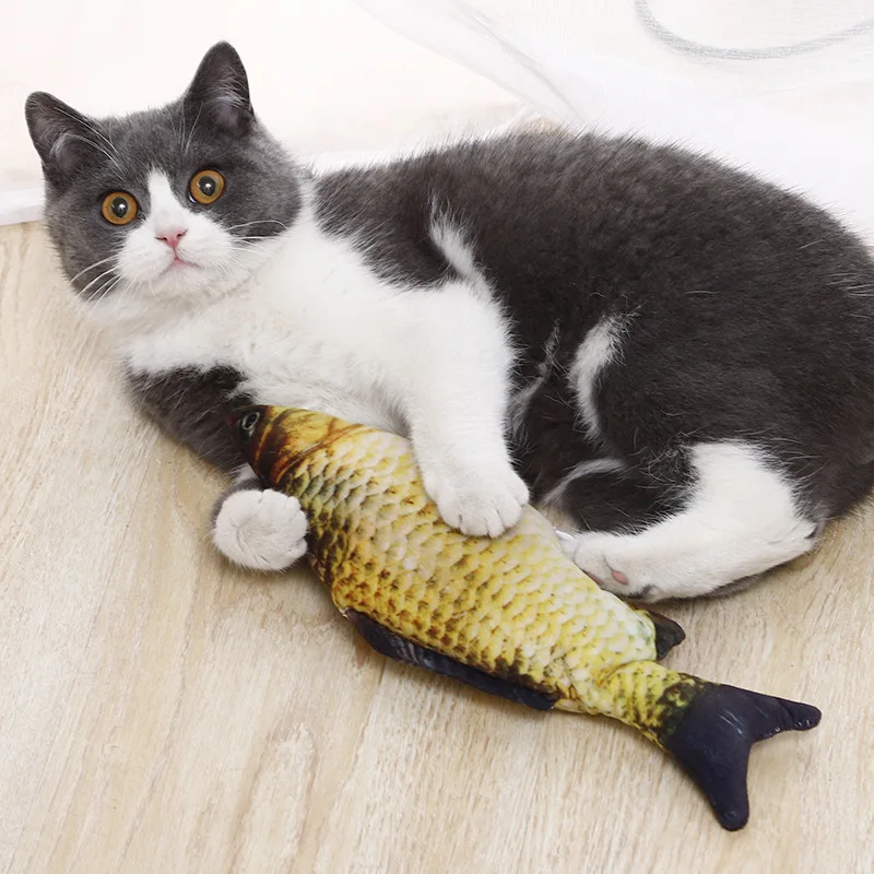 

PetfirsSoft Plush Creative 3D Carp Fish Shape Cat Toy Gifts Catnip Fish Stuffed Pillow Doll Simulation Fish For Pet Playing Toy