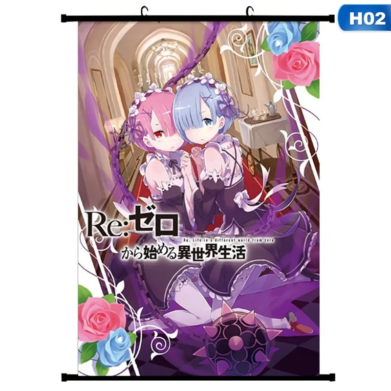 

Japanese Anime Re: Zero-starting Life In Another World Scroll Painting Canvas Poster Wall Hanging Poster 20*30cm