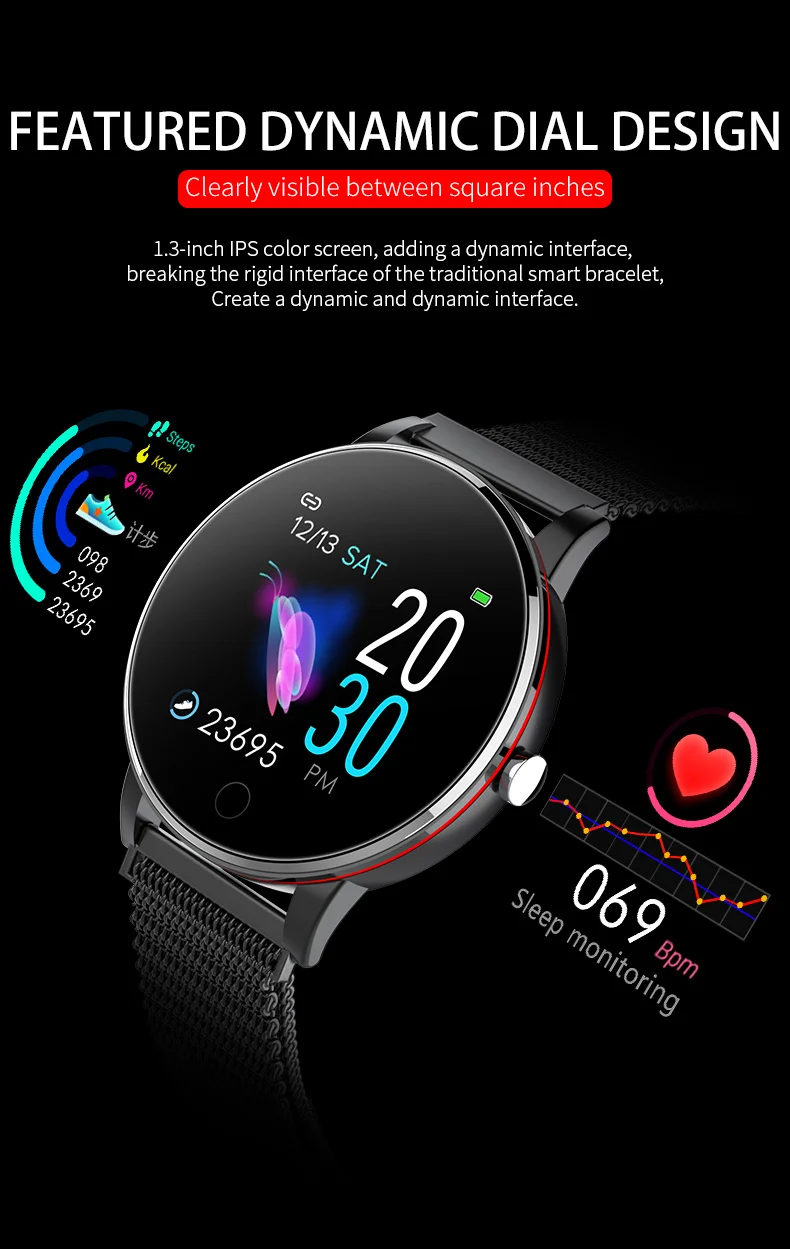 Y9 Смарт-часы Ip67 водонепроницаемый тонкий металлический корпус Миланский ремешок сменный монитор сердечного ритма кровяное давление умные часы для мужчин