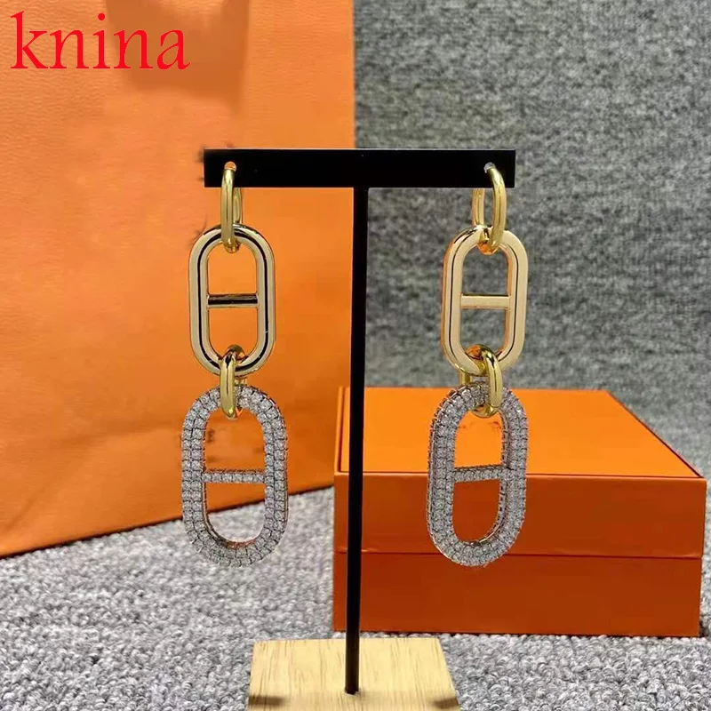

WPB original luxury brand H letter earrings gypsophila zircon earrings exquisite craftsmanship fashion ladies jewelry gifts