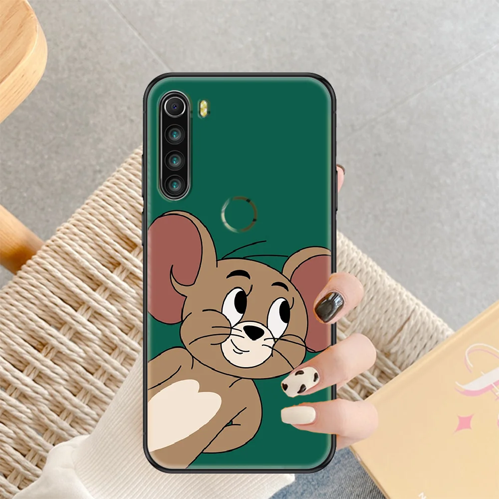 

Cute Mouse And Cat Phone case For Xiaomi Redmi Note 7 7A 8 8T 9 9A 9S 10 K30 Pro Ultra black pretty Etui fashion shell luxury
