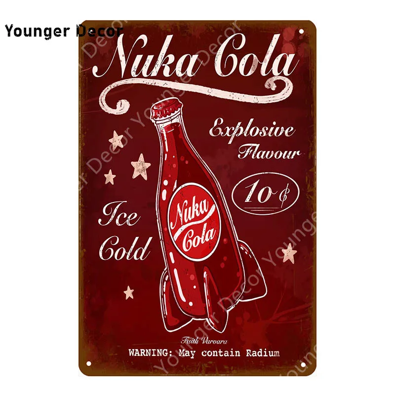 Квантовый постер Drink Nuka Cola Fallout 3 4 Game металлические знаки настенный Декор для дома
